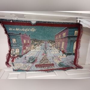 Goodwin Weavers Vintage 1993 It's A Wonderful Life Tapestry Blanket